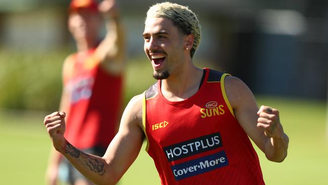 Izak Rankine during a Gold Coast training session at Metricon Stadium in June. Picture: Chris Hyde/Getty Images via AFL Photos