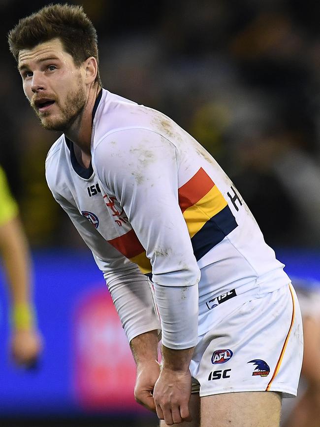 Bryce Gibbs of the Crows reacts after the Round 16 loss to Richmond. Picture: Getty Images