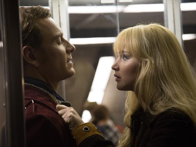 Fassbender with Jennifer Lawrence. Picture: Supplied