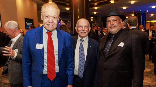 Anthony Pratt with Mark Leibler and Noel Pearson at Arnold Bloch Leibler’s celebrations at Melbourne’s Grand Hyatt. Picture: Aaron Francis