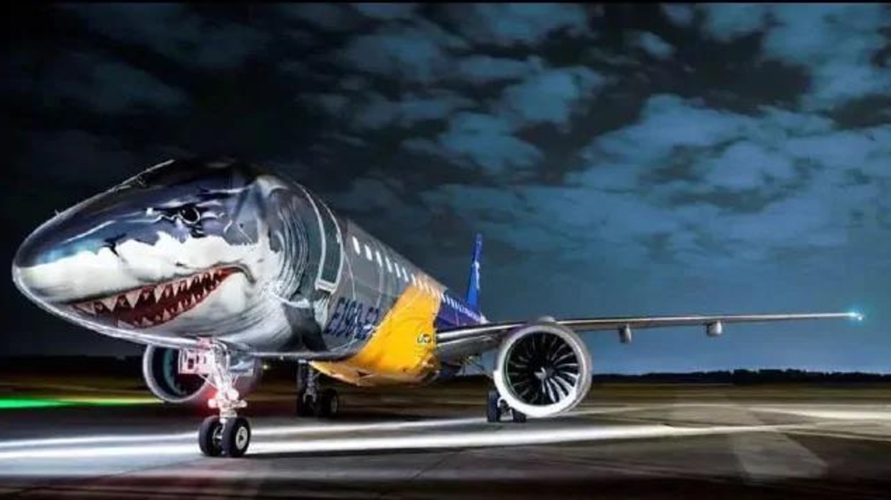 Its livery is turning heads. Picture: Embraer