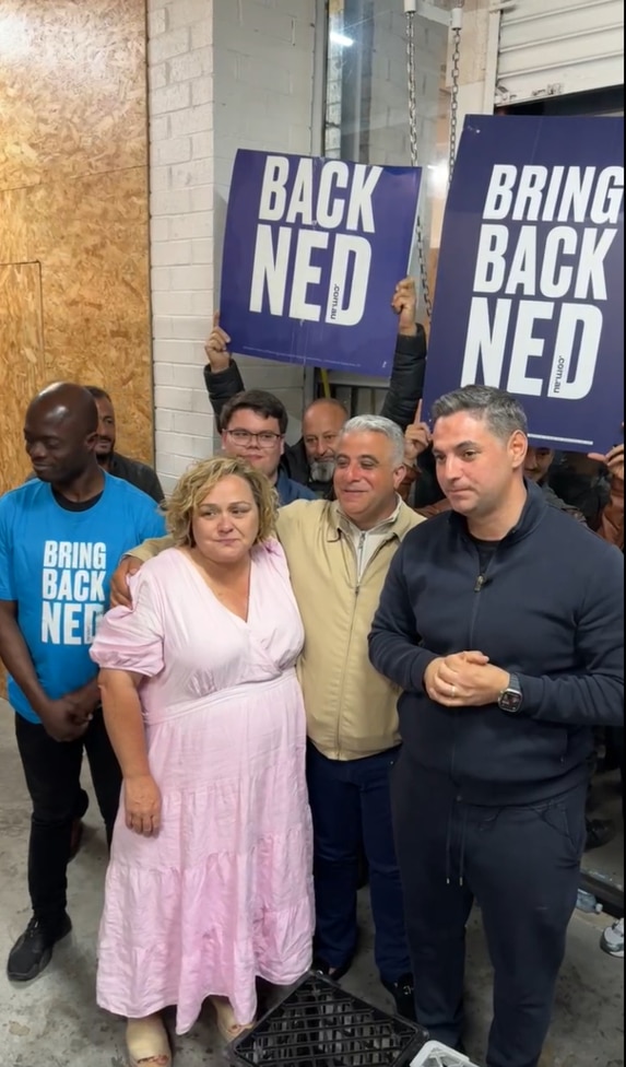 Liverpool Liberal candidates, led by Ned Mannoun, address supporters at a Liverpool event on Saturday night. Picture: Facebook