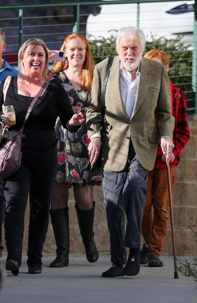 Dick Van Dyke leaves the event with wife Arlene. Picture: Splash News/Media Mode