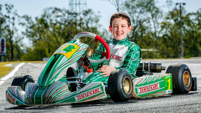 Nine-year-old karting champion, Sebastian Eskandari-Marandi. Picture: Richard Walker