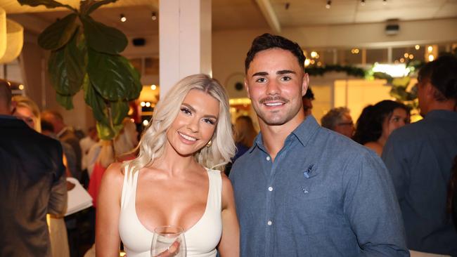 Ashlee McLean and Harley Smith Shields at the Gold Coast Titans Season Launch 2024 at The Star Gold Coast Garden Bar for Gold Coast at Large, Picture, Portia Large.