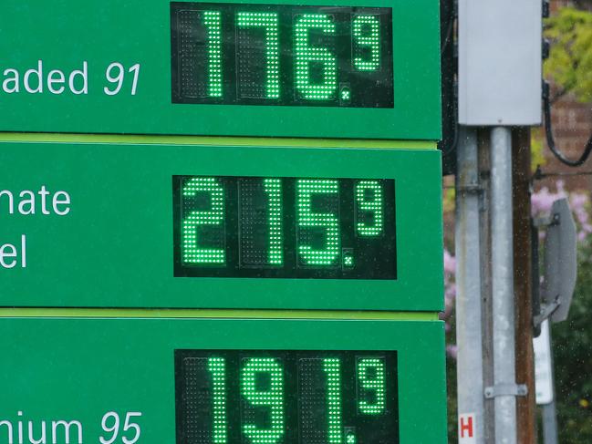 SYDNEY, AUSTRALIA -  Newswire Photos MARCH 14 2023 - A view of a sign with current Petrol prices at a Petrol Station in Sydney as the Cost of living continues to rise. Picture: NCA Newswire / Gaye Gerard.
