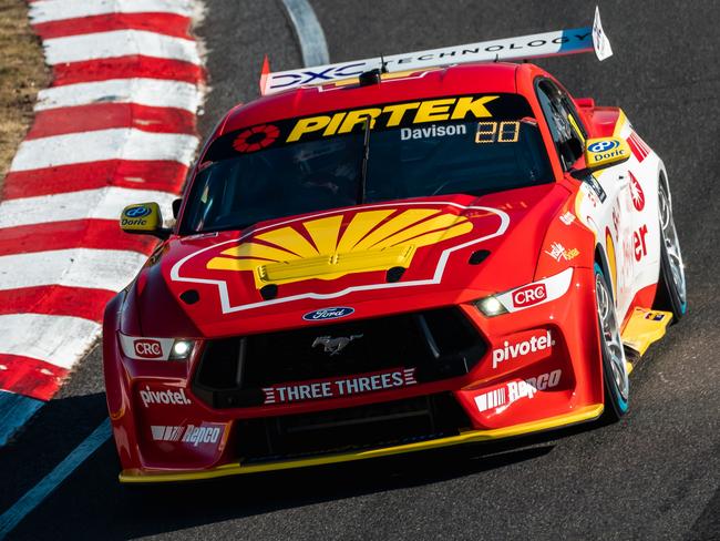 HOBART, AUSTRALIA - MAY 20: (EDITORS NOTE: A polarizing filter was used for this image.) (EDITORS NOTE: A polarizing filter was used for this image.) Will Davison driver of the #17 Shell V-Power Racing Ford Mustang GT during qualifying for the Tasmania Supersprint, part of the 2023 Supercars Championship Series at Symmons Plains Raceway on May 20, 2023 in Hobart, Australia. (Photo by Daniel Kalisz/Getty Images)