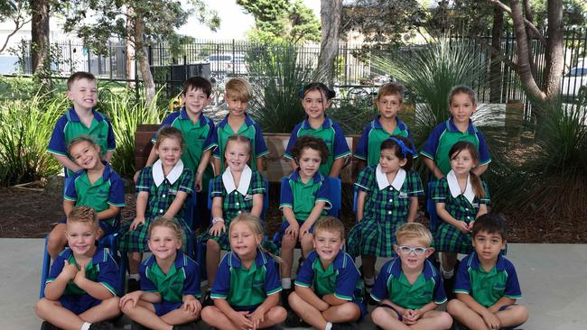 My First Year: Miami State School Prep H. L-R Front row: Mack, Indie, Tess, Archie, Patrick, Ari. Middle row: Halle, Meila, Ava, Leo, Hannah, Olive. Back row: Leo, Oliver, Kai, Mila, Kian, Sophie. Picture: Glenn Hampson.