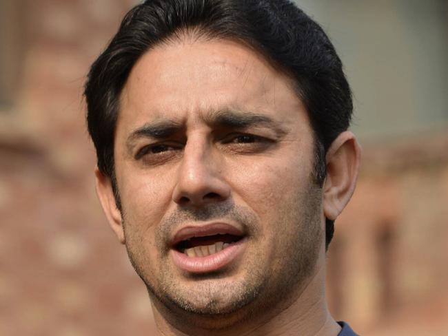 Pakistan spinner Saeed Ajmal speaks to media at the National Cricket Academy in Lahore on February 7, 2015. The bowling actions of Pakistan's ace spinner Saeed Ajmal and Sohag Gazi of Bangladesh have been deemed legal, the International Cricket Council said February 7. AFP PHOTO / Arif ALI