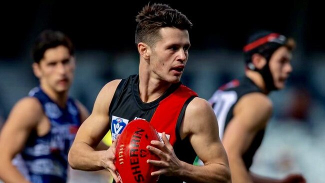 Nick Dixon playing VFL for Essendon. Supplied