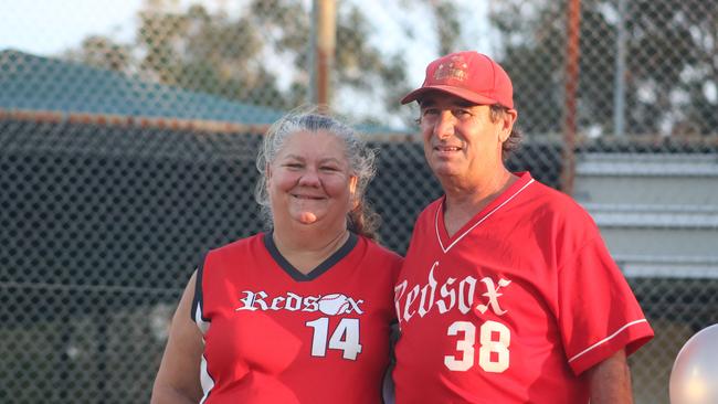 Fiona and Chris Goffer after Chris' 500th club match. Picture: Matt McColl