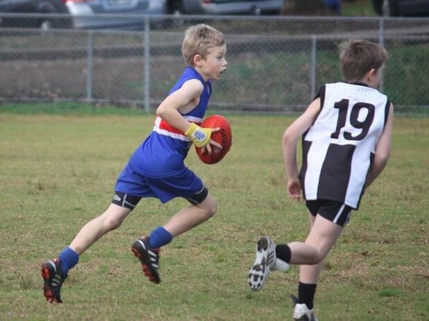 Young Braeden Campbell showcasing some of his dashing halfback run as a youngster.