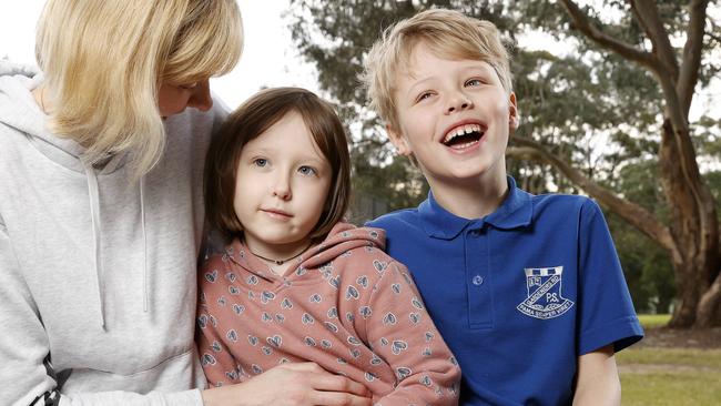 Elijah and his sister Amelia are adjusting to a new life in Sydney after fleeing Ukraine, Ukrainian. Picture: Jonathan Ng
