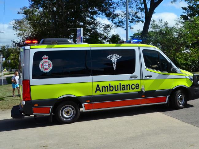 An Queensland Ambulance Service vehicle pulling into Townsville Hospital and Health Service (THHS) operated Ingham Hospital today. Picture: CAMERON BATES