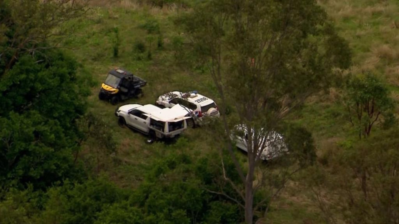 Police are searching a remote property for human remains after bones were found there on Sunday. Picture: Channel 7