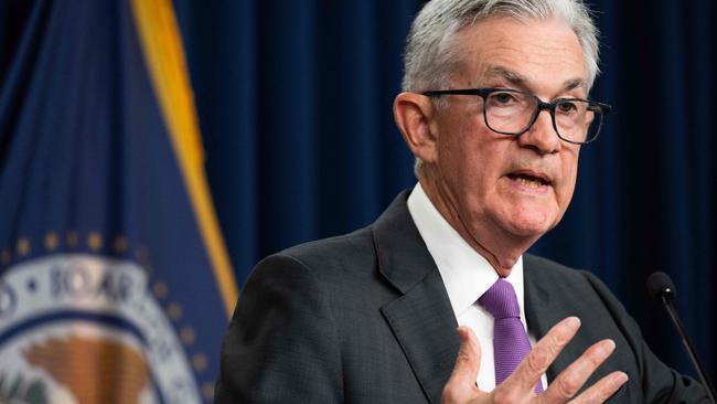 Federal Reserve Board Chairman Jerome Powell speaks during a news conference following a Federal Open Market Committee meeting, at the Federal Reserve in Washington, DC, on July 26, 2023. The US Federal Reserve raised its benchmark lending rate on July 26, 2023, to its highest level since 2001 to tackle above-target inflation, and signaled the possibility of further increases ahead. The quarter percentage-point rise lifts the Fed's key lending rate to a range between 5.25 percent and 5.5 percent, the US central bank said in a statement, adding that it will "continue to assess additional information and its implications for monetary policy." (Photo by SAUL LOEB / AFP)