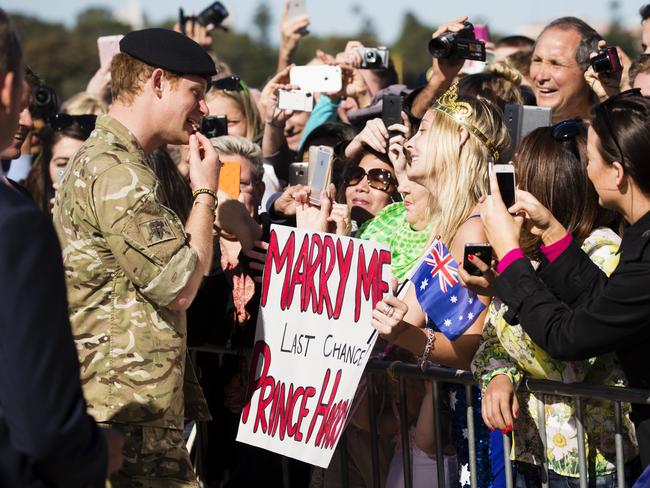 Prince Harry mulls over Ms McRae’s proposal. Pictures: Justin Lloyd