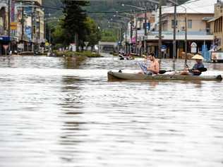 The only way to get around in the floods. Picture: Marc Stapelberg