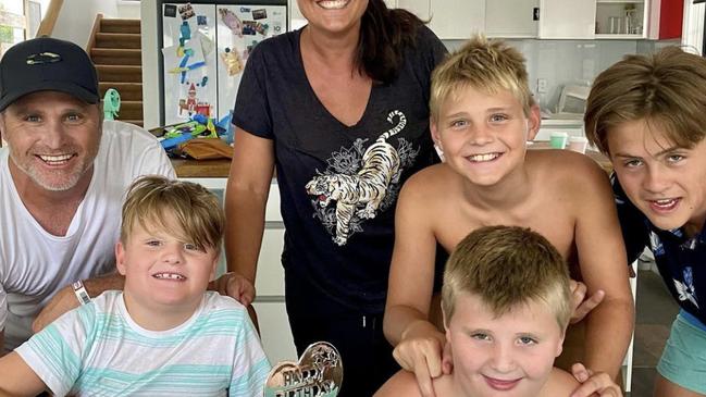 Olivia Anderson and Shane Crawford and their four boys. Pic: Instagram