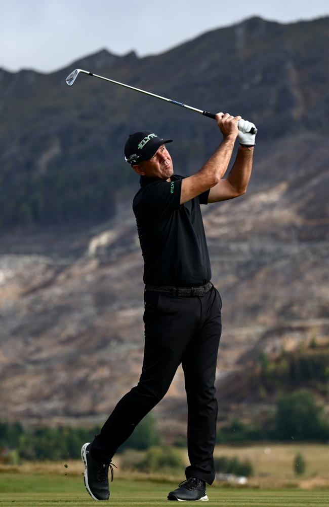 Former Australian cricket captain Ricky Ponting in action at the New Zealand Open. Picture: Getty Images