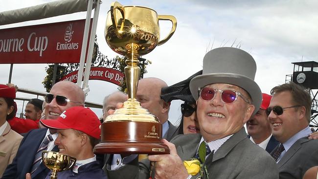 Lloyd Williams is determined to win more Melbourne Cups after Almandin gave him his fifth success in the great race on Tuesday. Picture: David Caird