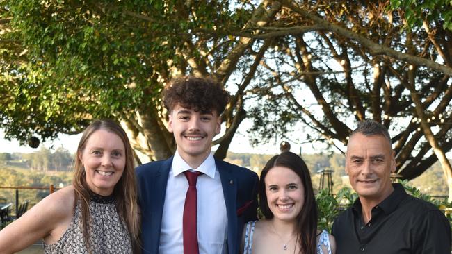 Shell Good, Riley Paul, Ayla Good and Riki Paul at Runcorn State High School 2023 formal. Photos: Georgie Walker.
