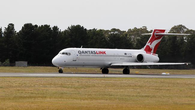 A swam of flying ants has grounded a Qantas flight at Hobart Airport.