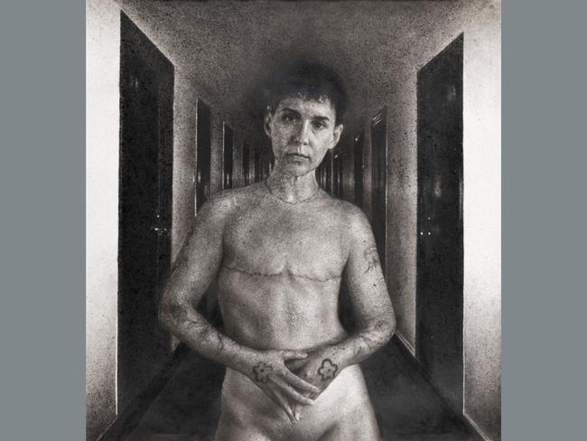Kim by Solomon Kammer depicts Kim Leutwyler, a seven-time Archibald finalist who had gender-affirming surgery. Picture: Solomon Kammer, Archibald 2025, Photo: Art Gallery of New South Wales, Jenni Carter