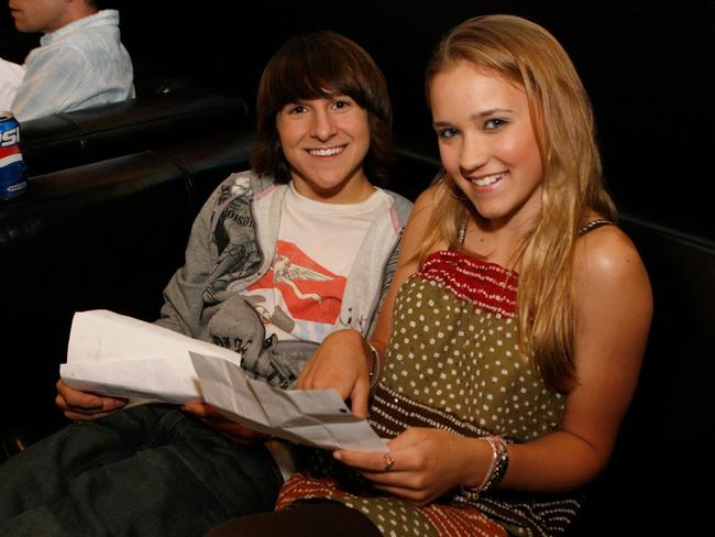 With fellow Disney star Emily Osment backstage at the Radio Disney Totally 10 Birthday Concert in 2006. Picture: Kevin Winter/Getty Images for Radio Disney