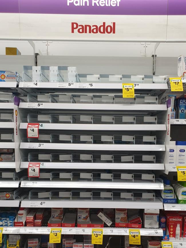 Shoppers have emptied shelves at Woolworths Macquarie Park in Sydney. Picture: Twitter