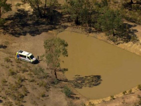 A toddler has drowned in a dam at a property in Whroo on Sunday. Picture: 7NEWS