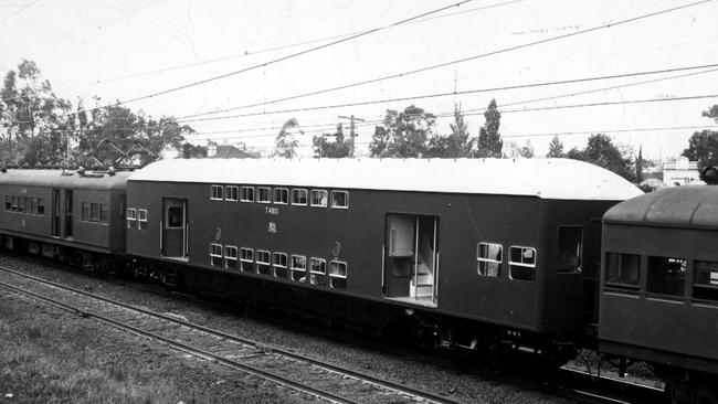 A “red rattler” train. The Pholi family would ride the train to Newtown regularly to visit their “aunty” Marilyn from Dundas Valley.