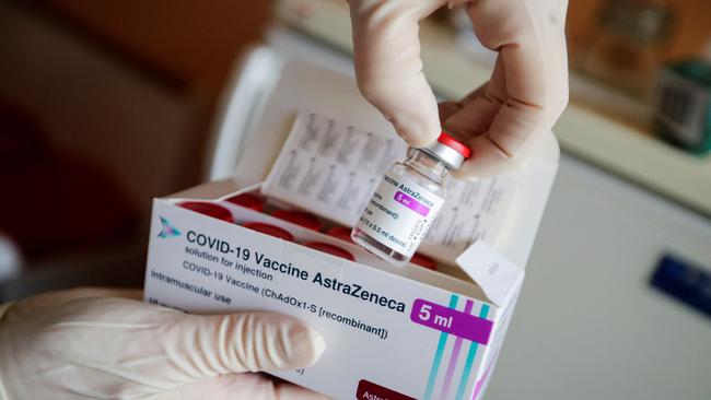 A package of the AstraZeneca coronavirus vaccine. Picture: AFP