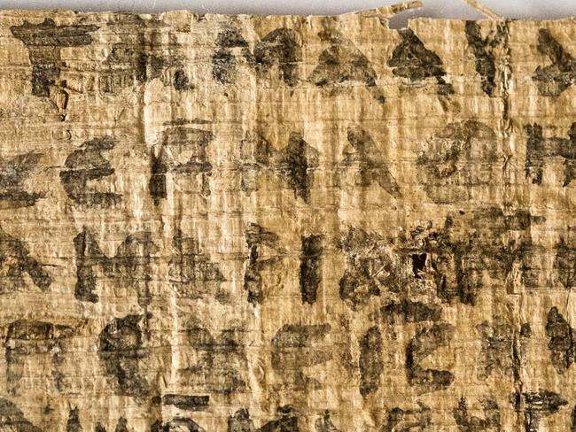 This Sept. 5, 2012 photo released by Harvard University shows a fourth century fragment of papyrus that divinity professor Karen L. King says is the only existing ancient text that quotes Jesus explicitly referring to having a wife. King, an expert in the history of Christianity, says the text contains a dialogue in which Jesus refers to "my wife," whom he identified as Mary. King says the fragment of Coptic script is a copy of a gospel, probably written in Greek in the second century. (AP Photo/Harvard University, Karen L. King) Picture: Ap