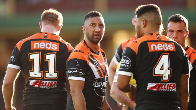 The Tigers face Cronulla for the final top eight spot. Picture: Brendon Thorne