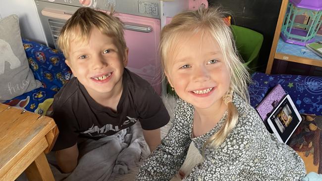 Olivia with her brother, Kobi.