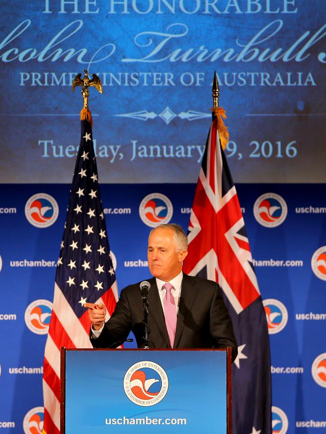 Mr Turnbull at US Chamber of Commerce.