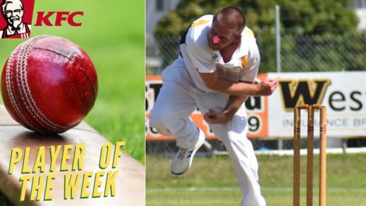 Nathan Blanch was voted KFC Player of the Week for his tireless bowling spell of 4 for 30 off 22 overs for GDSC Easts/Westlawn Crown Hotel in the GDSC Premier League round four clash against South Services at McKittrick Park on Saturday, 21st November, 2020. Photo Jenna Thompson / The Daily Examiner