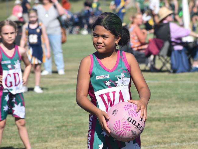 Action from Rockhampton Netball's annual Sullivan's Carnival at Jardine Park, Rockhampton, on May 24, 2025.