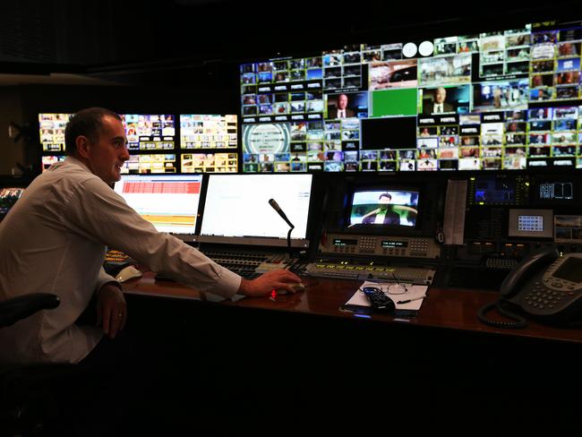 Master Control Room. Generic pictures in and around the Foxtel offices at 5 Thomas Holt Drive at MacQuarie Business Park.