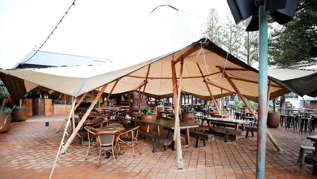 An empty Byron Beach Hotel in Byron Bay. Picture: NCA NewsWire / Scott Powick