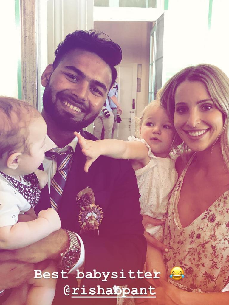 Picture shows Bonnie Paine with ‘Best babysitter’ Rishabh Pant.