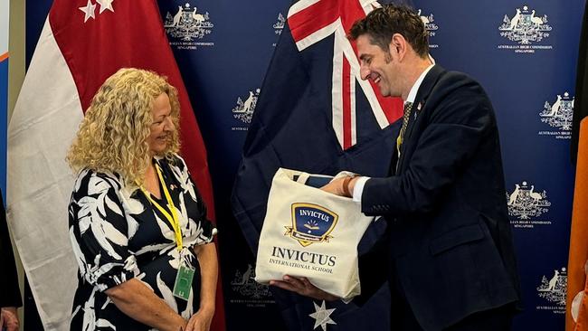 Larrakeyah Primary School principal Fathma Mauger at the Sister School MOU signing with Invictus International School.