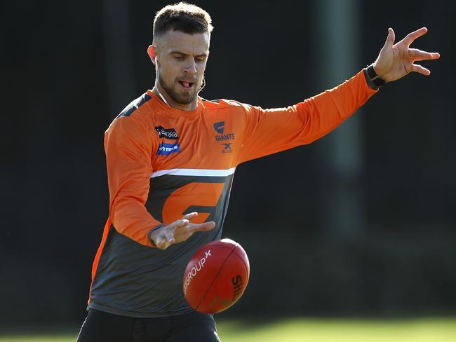 SYDNEY, AUSTRALIA - JUNE 02:  Brett Deledio of the Giants trains during a Greater Western Sydney Giants AFL training session at Sydney Olympic Park on June 2, 2017 in Sydney, Australia.  (Photo by Ryan Pierse/Getty Images)