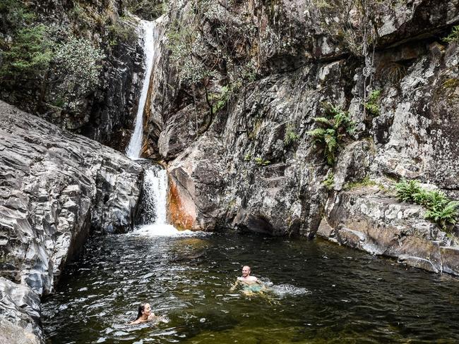 Swimming at Rollasons Falls. Picture: Tourism NE