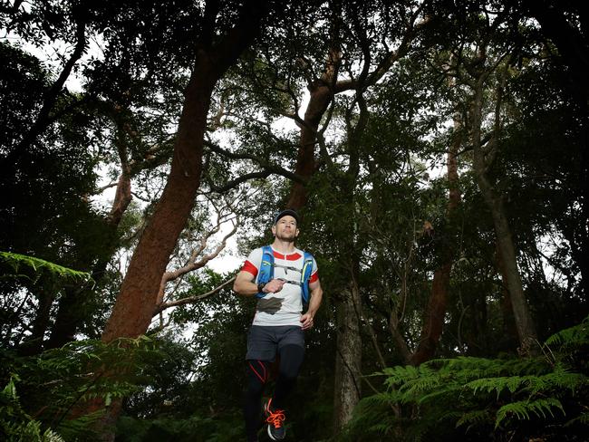 Dominic Cadden running in happier times than he will have on the five-day, 336km race across the Italian Alps. Picture: Annika Enderborg