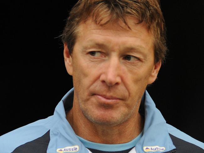 NSW State of Origin coach Craig Bellamy arrives for the Blues last training session at ANZ Stadium, Sydney, Tuesday, May 25, 2010. The NSW Blues take on Queensland in game 1 of the State of Origin series tomorrow night. (AAP Image/Dean Lewins) NO ARCHIVING