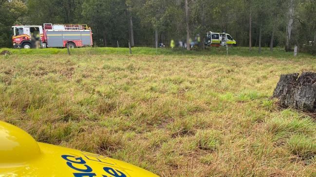 The scene of a crash at Neusa Vale Monday mornring. Photos: Lifeflight