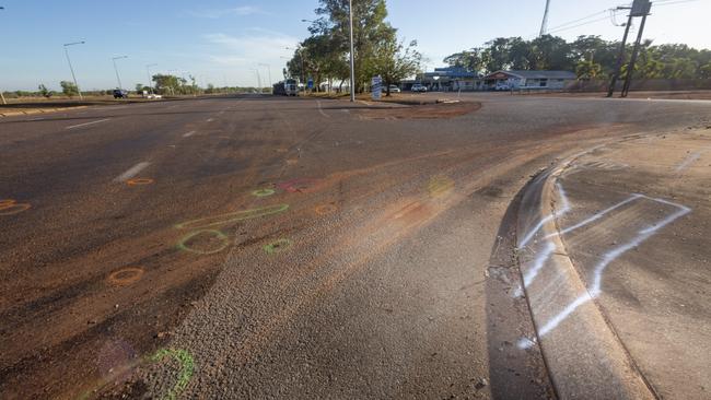 The scene of a fatal crash in Noonamah, where a 4WD collided with a motorcycle. Picture: Floss Adams