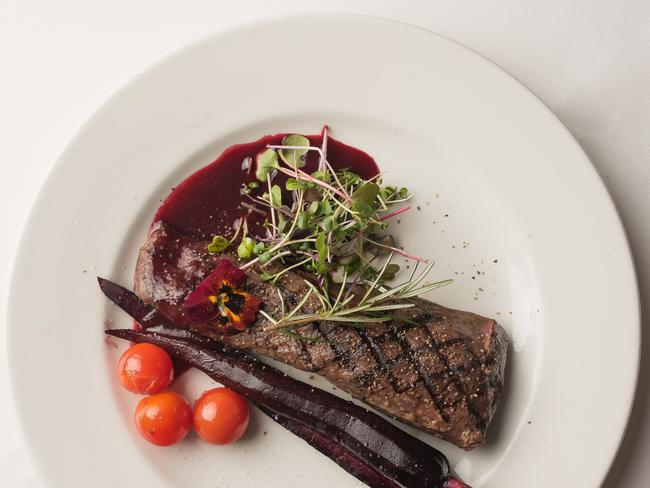 Venison and cherry sauce at Siberia restaurant, Adelaide. Picture Supplied